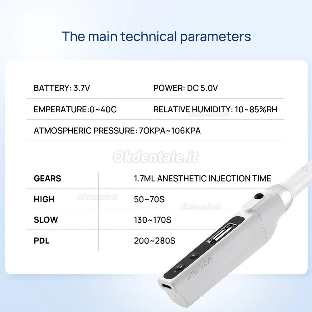 Siringa anestesia elettrica dentista, penna iniettore anestesia odontoiatrica
